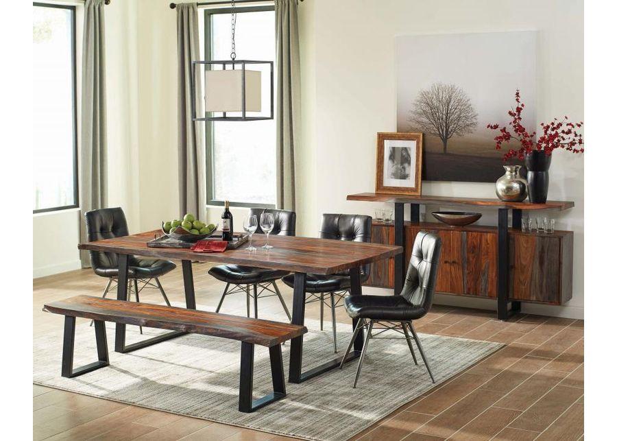 Ditman - Live Edge Dining Table - Gray Sheesham And Black