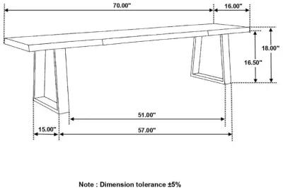 Ditman - Live Edge Wood Dining Bench - Gray Sheesham