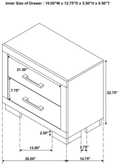 Jessica - 2-Drawer Nightstand