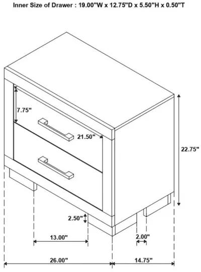 Jessica - 2-Drawer Nightstand