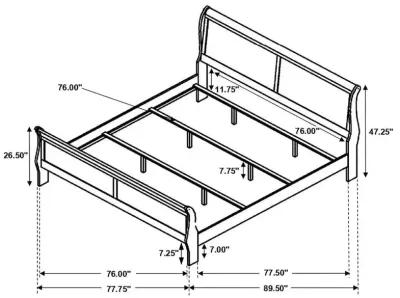 Louis Philippe - Panel Sleigh Bed