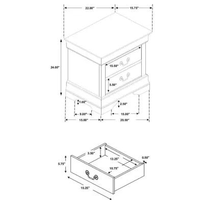 Louis Philippe - Two-drawer Nightstand