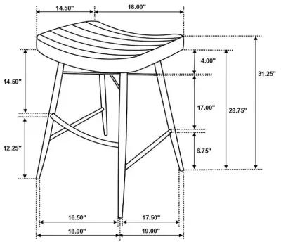 Bayu - Leather Upholstered Saddle Seat Backless Bar Stool (Set of 2)