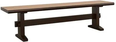 Bexley - Wood Dining Bench - Natural Honey And Smokey Black