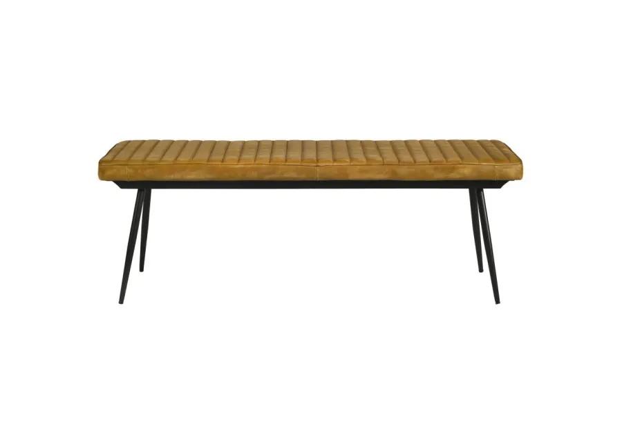 Misty - Cushion Side Bench - Camel And Black