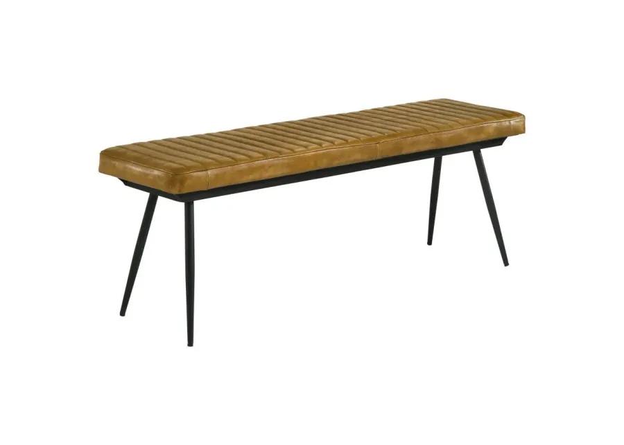 Misty - Cushion Side Bench - Camel And Black