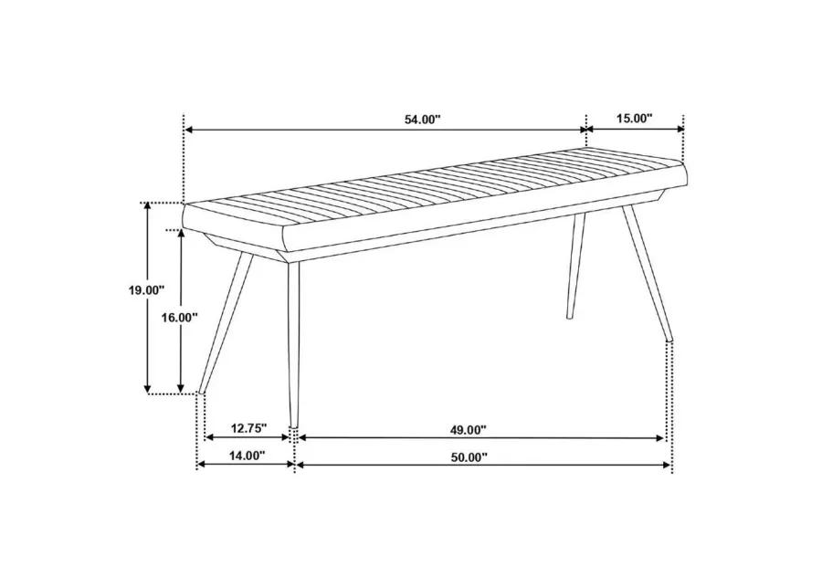 Misty - Cushion Side Bench - Camel And Black