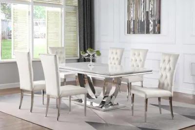 Kerwin - Rectangular Stone Top Dining Table - White