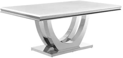 Kerwin - Rectangular Stone Top Dining Table - White