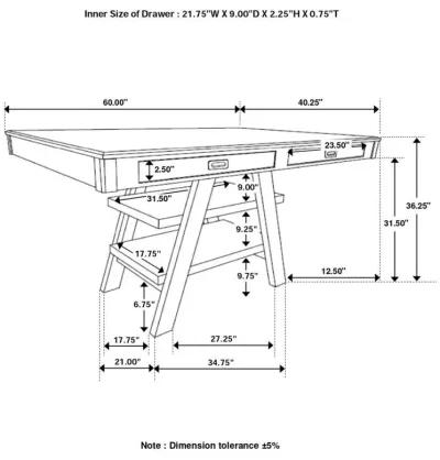 Dewey - Rectangular Counter Height Dining Table - Walnut