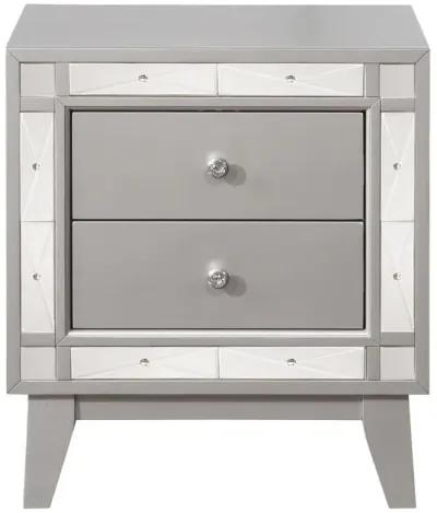 Leighton - 2-Drawer Nightstand - Metallic Mercury