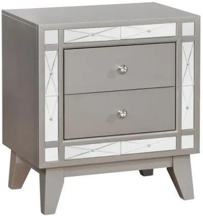 Leighton - 2-Drawer Nightstand - Metallic Mercury