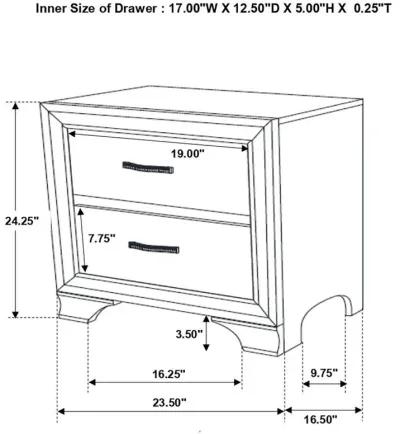 Beaumont - 2-Drawer Nightstand - Champagne