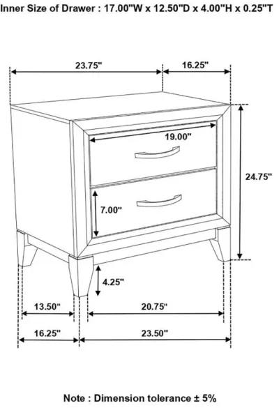 Watson - 2-Drawer Nightstand - Gray Oak