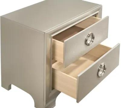 Salford - 2-Drawer Nightstand - Metallic Sterling