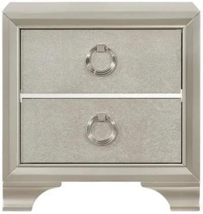 Salford - 2-Drawer Nightstand - Metallic Sterling