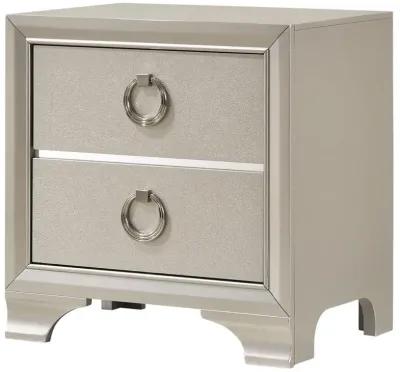 Salford - 2-Drawer Nightstand - Metallic Sterling