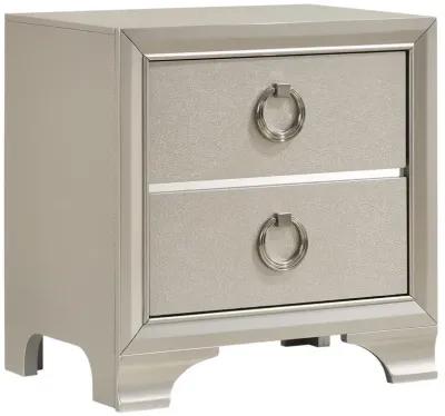 Salford - 2-Drawer Nightstand - Metallic Sterling