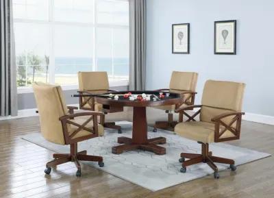 Marietta - Round Dining And Billiard Poker Game Table - Tobacco