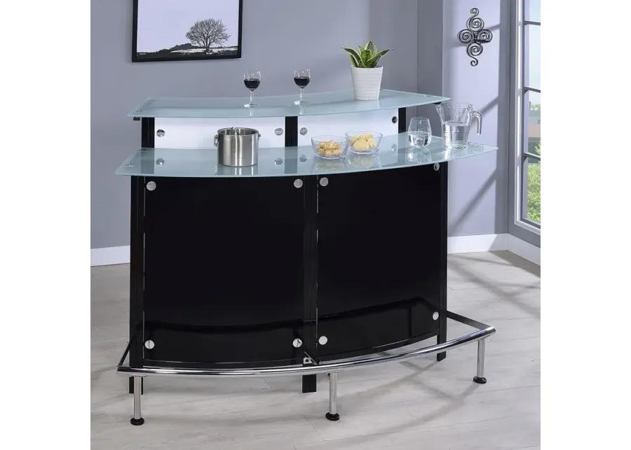 Keystone - Glass Top Bar Unit - Black