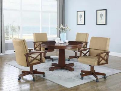 Marietta - 5 Piece Dining And Game Table Set - Tobacco