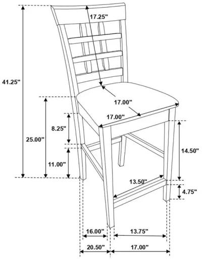 Gabriel - Lattice Back Counter Chair (Set of 2) - Cappuccino