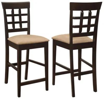 Gabriel - Lattice Back Counter Chair (Set of 2) - Cappuccino