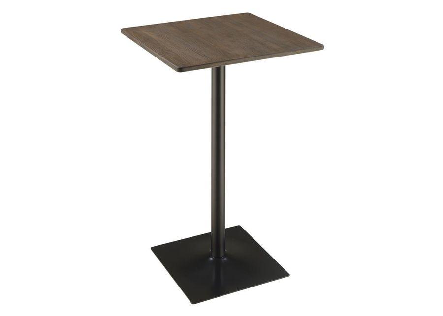 Cavalier - Square Bar Table - Dark Elm And Matte Black