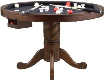 Turk - Round Dining And Billiard Poker Game Table - Tobacco