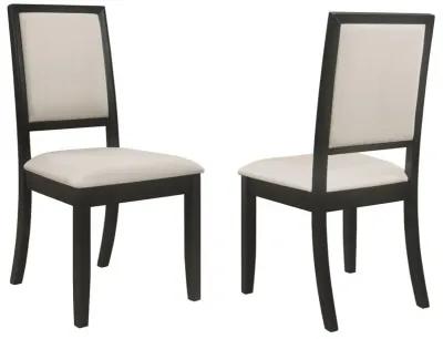 Louise - Upholstered Dining Side Chairs (Set of 2) - Black And Cream