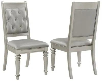 Bling Game - Dining Side Chair (Set of 2) - Metallic Platinum