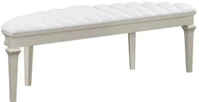 Evangeline - Curved Fabric Upholstered Bench - Silver Oak