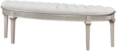 Evangeline - Curved Fabric Upholstered Bench - Silver Oak