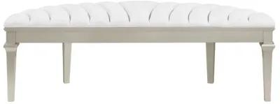 Evangeline - Curved Fabric Upholstered Bench - Silver Oak