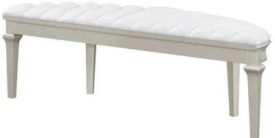 Evangeline - Curved Fabric Upholstered Bench - Silver Oak