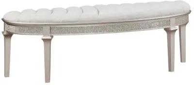 Evangeline - Curved Fabric Upholstered Bench - Silver Oak