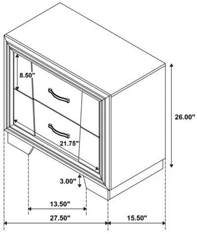 Janine - 2-Drawer Nightstand - Gray