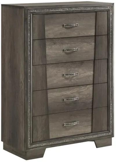 Janine - 5-Drawer Bedroom Chest - Gray