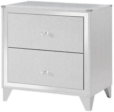 Larue - 2-Drawer Nightstand - Silver