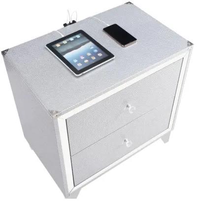 Larue - 2-Drawer Nightstand - Silver