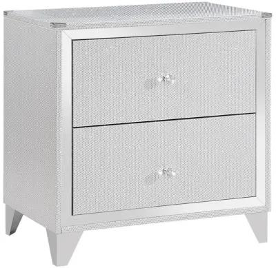 Larue - 2-Drawer Nightstand - Silver