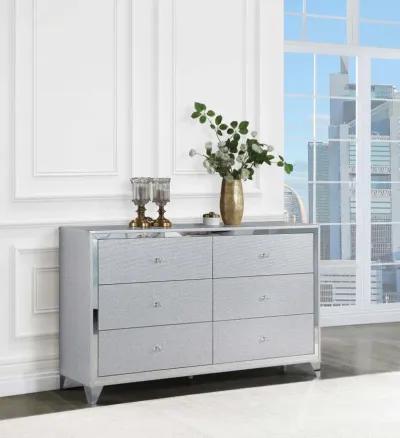 Larue - 6-Drawer Dresser - Silver