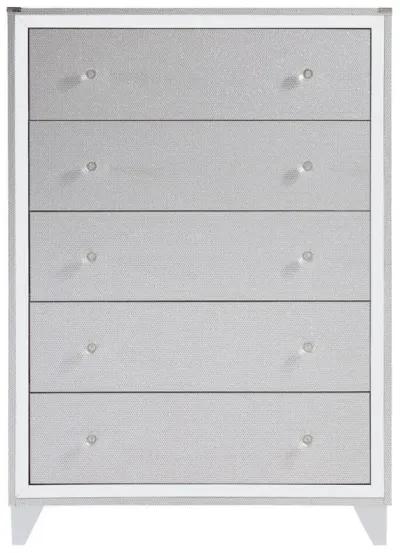 Larue - 5-Drawer Bedroom Chest - Silver