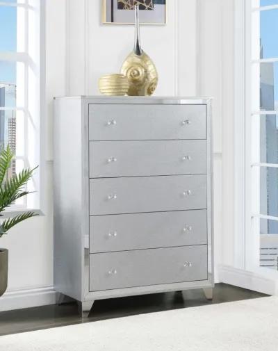 Larue - 5-Drawer Bedroom Chest - Silver