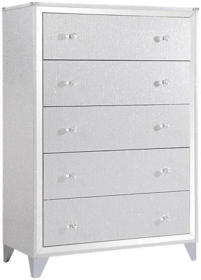 Larue - 5-Drawer Bedroom Chest - Silver