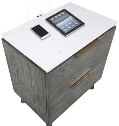 Nathan - 2-Drawer Nightstand - Gray