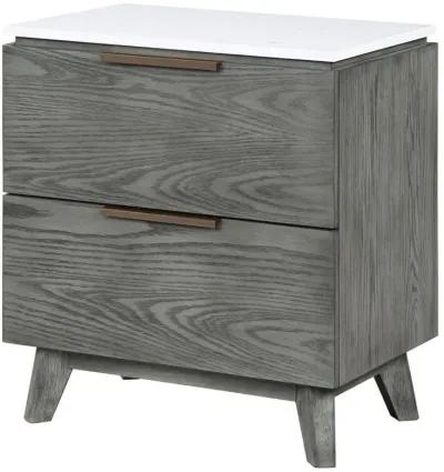 Nathan - 2-Drawer Nightstand - Gray