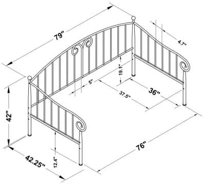 Grover - Metal Twin Daybed - Black