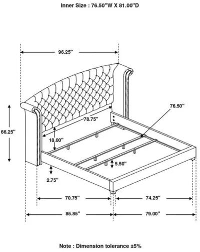 Melody - Wingback Upholstered Bed