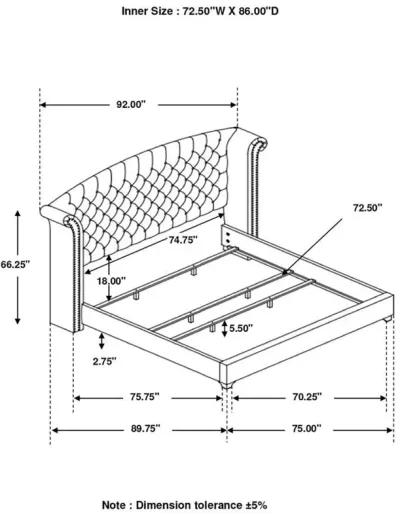 Melody - Wingback Upholstered Bed